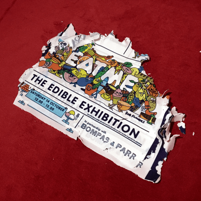 Londenaar ontwerpt eetbare affiches voor tentoonstelling