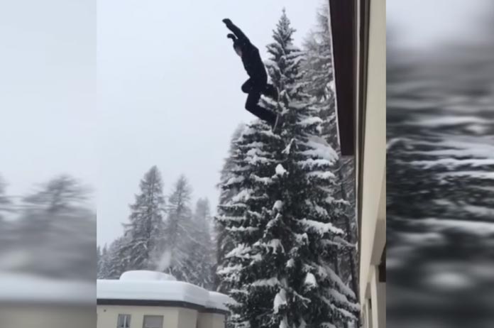 Dame springt uit raam vanop vierde (!) verdieping. En nu willen wij dat ook doen! (video)