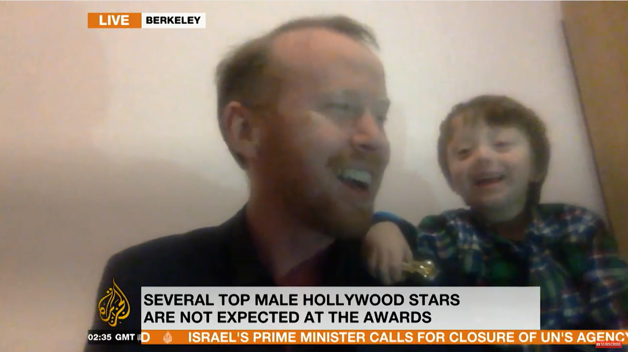 VIDEO. Kleuter verstoort live-interview op Al Jazeera