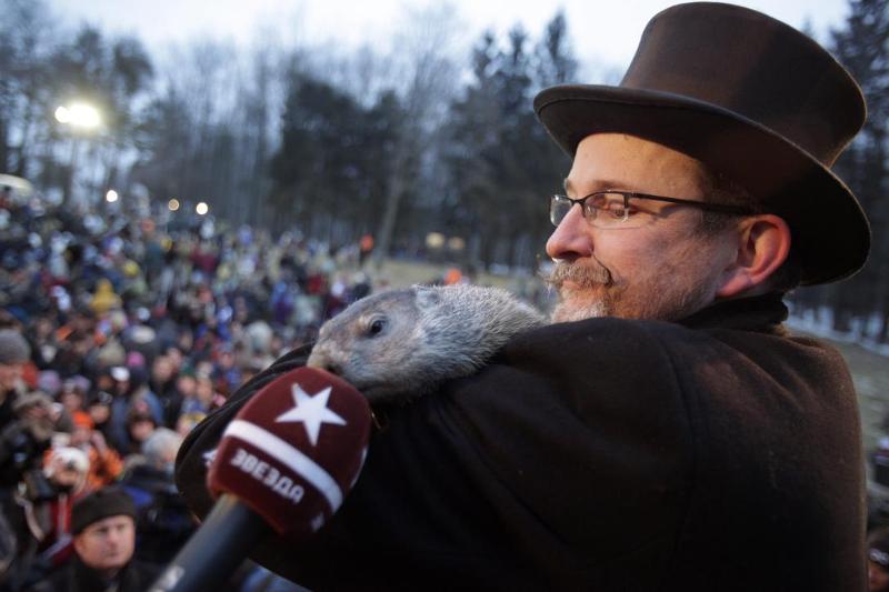 Bosmarmot Phil voorspelt nog zes weken winter