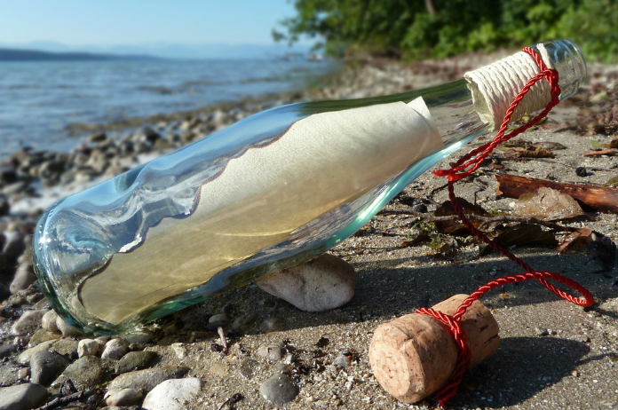 Boodschap in fles dobbert 132 jaar rond