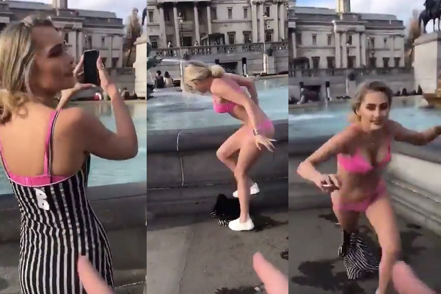 Blondine spontaan uit de kleren wanneer haar vriend zegt dat er een ‘bij’ op haar lichaam zit (video)