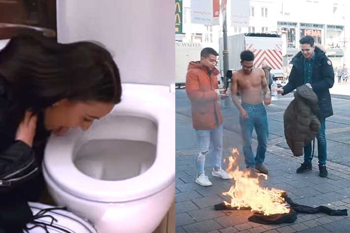 Van wc-bril likken tot trui in brand steken: zo ver gaan mensen op de Meir om een iPhone X te winnen (video)