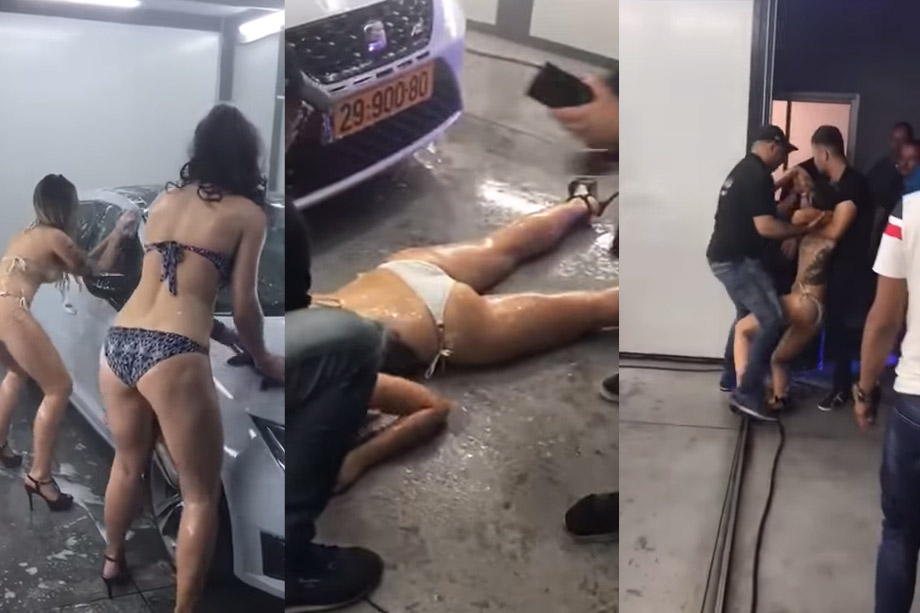 Licht uit voor bikinimodel: zo gevaarlijk kan een ‘sexy carwash’ zijn (video)