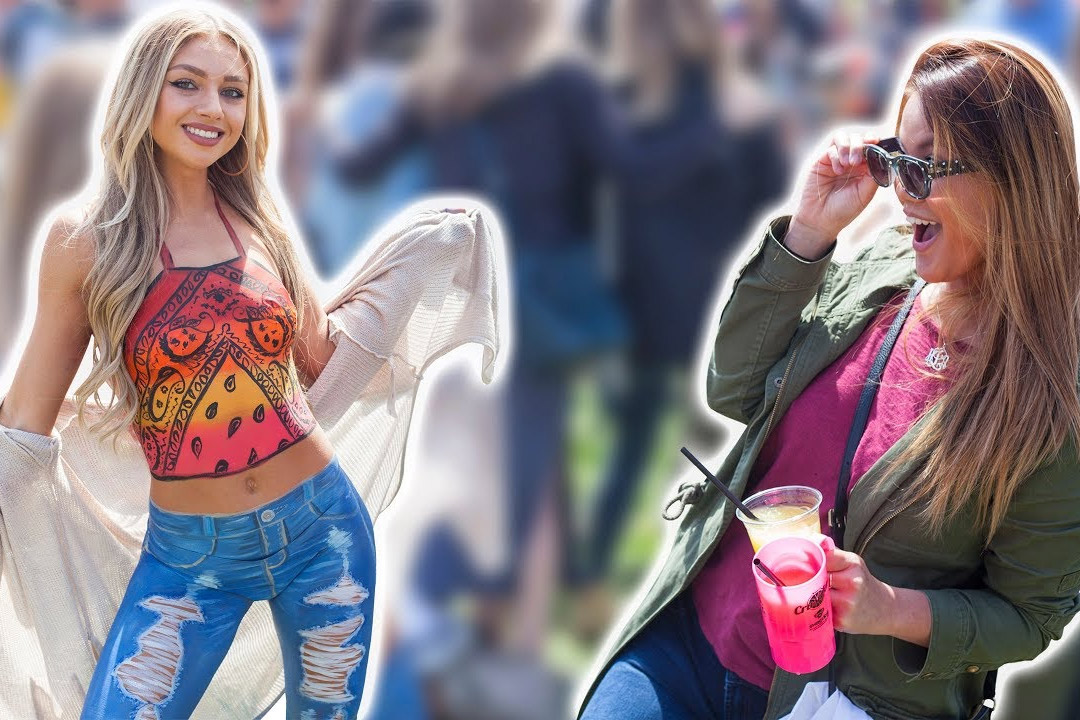 Zouden dronken festivalgangers merken dat dit naaktmodel alleen maar een likje verf draagt? (video)