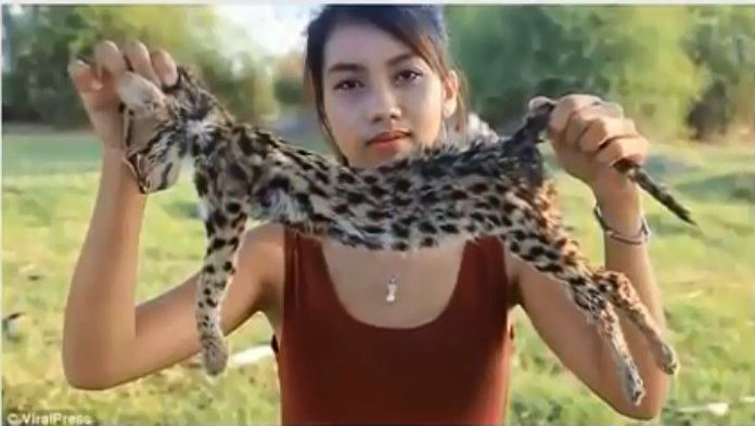 Vrouw vilt en eet bedreigde dieren en zet video op YouTube