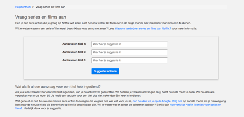 Netflix-formulier