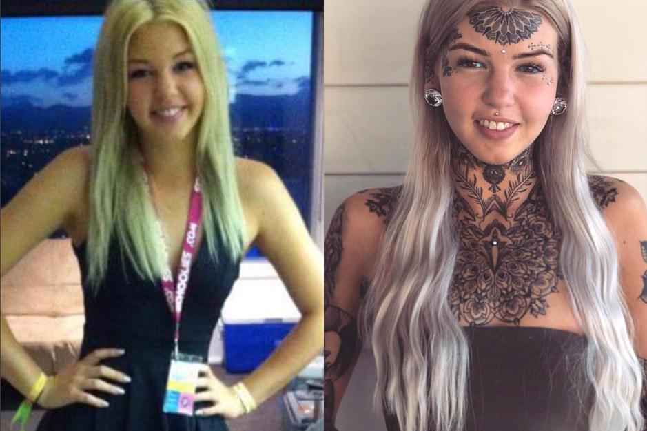 Van ‘braaf meisje’ tot extreme look: jongedame (23) laat tong splitsen en oogballen tatoeëren (foto’s)