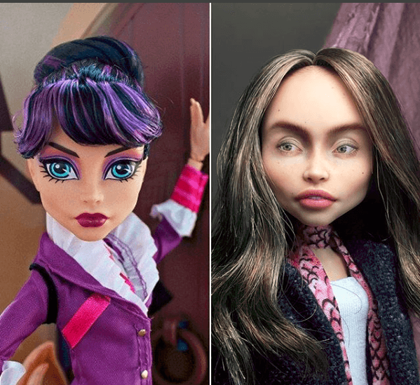 IN BEELD. Artiest verwijdert make-up van poppen en het verschil is verbluffend