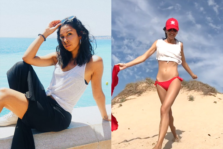 Danira, Eline, Natalia, en Katja poseren erop los. Astrid dartelt op het strand! (foto’s/video)