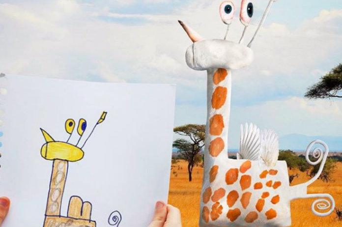 IN BEELD. Vader tovert tekeningen van zoon om tot realistische dieren