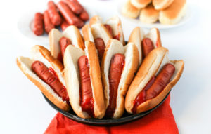 Bloederige hotdogs