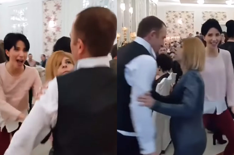 Haar man danst met een andere dame op bruiloft. Maar dan grijpt jaloerse vrouw ‘subtiel’ in! (video)