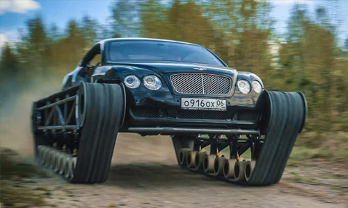 Ooit al een Bentley met rupsbanden gezien? Nu wel! (video)