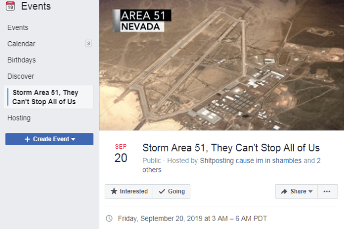 BIZAR. 1,7 miljoen Facebookers op ‘aanwezig’ voor Area 51-bestorming: “Grapje is wat uit de hand gelopen”