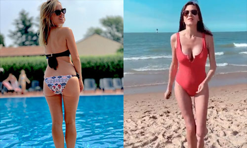 Véronique De Kock en Astrid Coppens stralen in badpak en Martine Prenen leert niet zomaar een sexy dansje (foto’s/video)