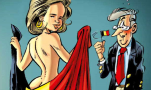 Koningin Mathilde poedelnaakt op cover van stripalbum (foto)
