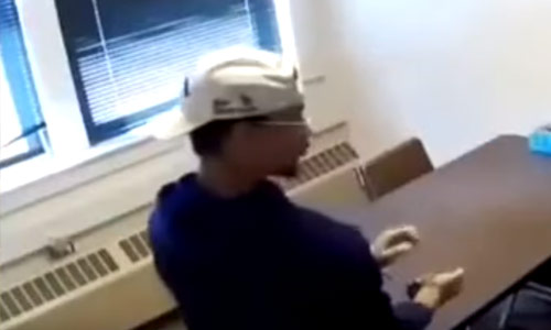 En daarom doe je het raam in een verhoorkamer best ALTIJD op slot (video)