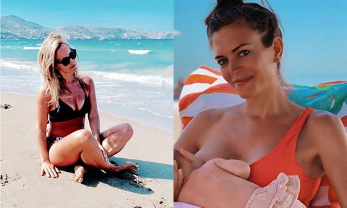 Astrid Coppens geeft borstvoeding op het strand, ‘mol’ Elisabet straalt in bikini en Salma Hayek (53) deelt sexy plaatje (foto’s/video)