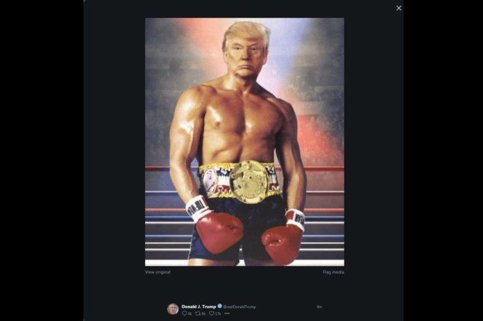 Trump kruipt in de huid van Rocky Balboa