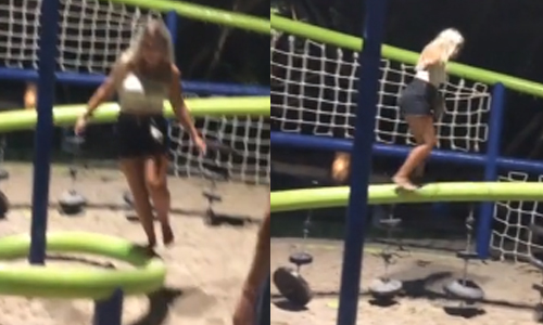 Deze jongedame wil even tonen wat ze kan, maar dan? AUCH! (video)