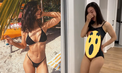 Man zet rokkenjagers stevige hak met DIT badpak voor zijn knappe verloofde (video)