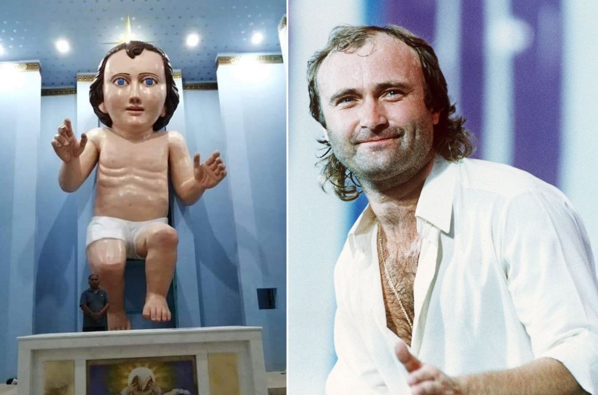 ‘Another day in het aards paradijs’: Mexicaanse kerkt bouw gigantisch jezusbeeld dat veel weg van heeft van Phil Collins