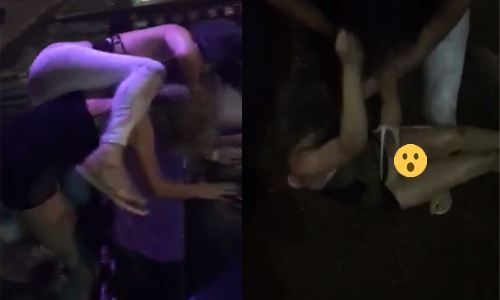 Stevig straatgevecht tussen dames eindigt topless en sliploos (NSFW-video)