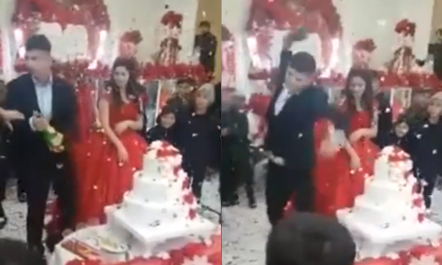 Bruidegom draait even VOLLEDIG door tijdens zijn huwelijksfeest (video)