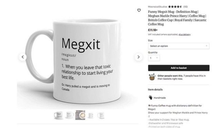 Merchandise van ‘Megxit’ te koop