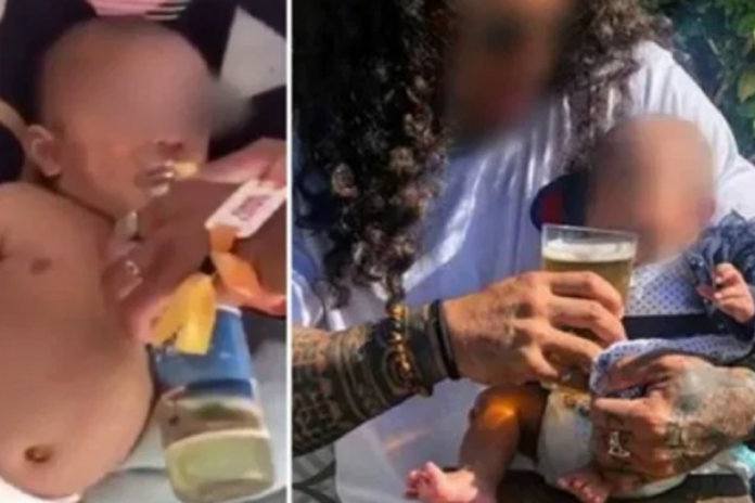 WTF. Ophef om koppel dat baby wodka en bier laat drinken