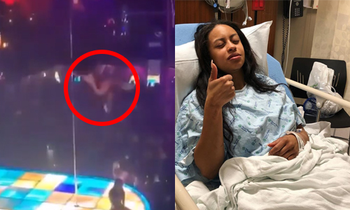 Paaldanseres gaat gewoon verder na LOEIHARDE smak tegen de grond (foto’s/video’s)