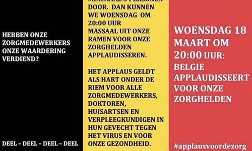 OPROEP: Doe jij woensdagavond om 20u00 mee aan het ‘nationaal applaus voor de zorghelden’?