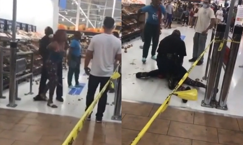 WOW: Dame weigert mondmasker te dragen in supermarkt. Dus doet bewakingsagent DIT! (video)