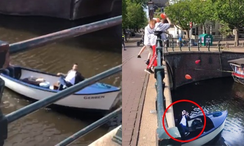 Man in bootje woedend om streek van kwajongens: “Klootzakken!” (video)