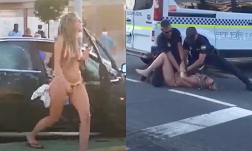 WTF: Dame in bikini crasht met haar BMW en doet ‘vreugdedansje’. Politie grijpt in! (video)