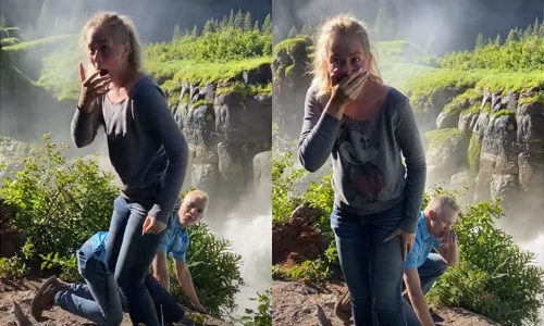 Vrouw gelooft haar ogen niet wanneer partner verlovingsring in afgrond laat vallen. Maar niets is wat het lijkt! (video)