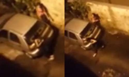 BETRAPT: Dames willen stiekem wildplassen, maar dan haalt iemand een emmer water boven! (video)