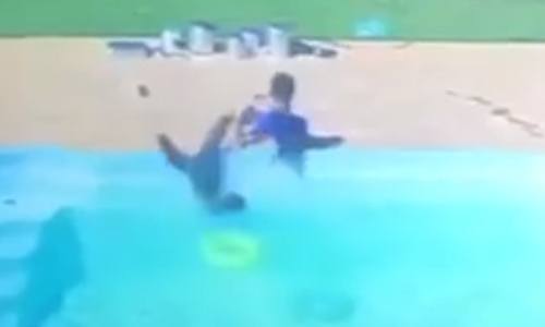 NIPT! Peuter (3) redt vriendje van verdrinkingsdood in zwembad (video)