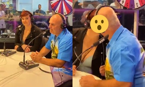 WTF: Vader (49) en dochter (26) kussen PASSIONEEL om 1.000 dollar te winnen tijdens radioshow! (video)