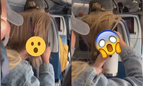 Dame in vliegtuig neemt loeihard WRAAK op asociale medepassagierster (video)