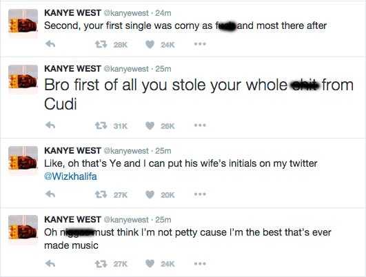 Kanye goes off on Wiz in wild tweetstorm