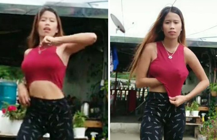 Vrouw doet TikTok-dansje, maar laat per ongeluk meer zien dan bedoeld was… (video)