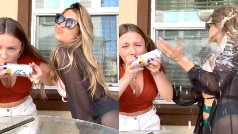 Dame verpest ‘fotomomentje’ van vriendin op HILARISCHE wijze: “Wat is hier gebeurd?!”  (video)