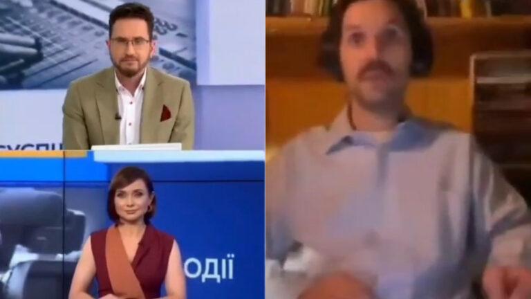 Naakte dame verstoort tv-interview met expert. Presentatoren reageren droogjes: “We komen later even terug” (video)