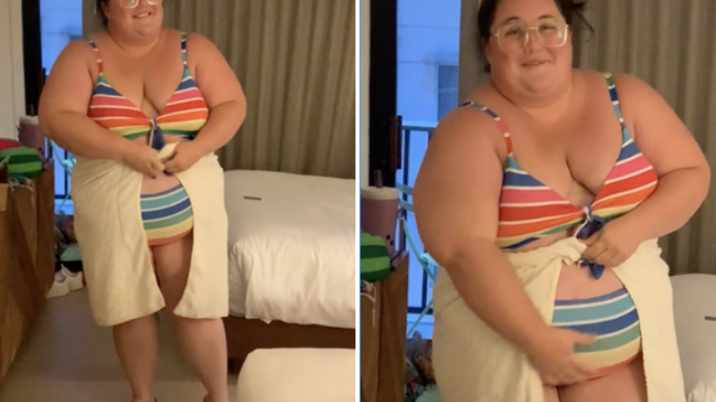 Van een te krappe handdoek tot een toilet voor dwergen: Amerikaanse toont aan dat hotels niet aangepast zijn aan zwaarlijvige mensen (video)