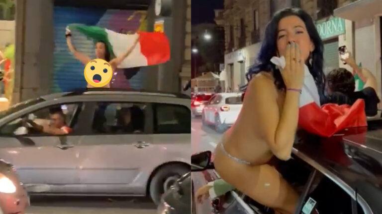 Halfnaakte Italiaanse dames vieren EK-overwinningen op pikante wijze (video’s)