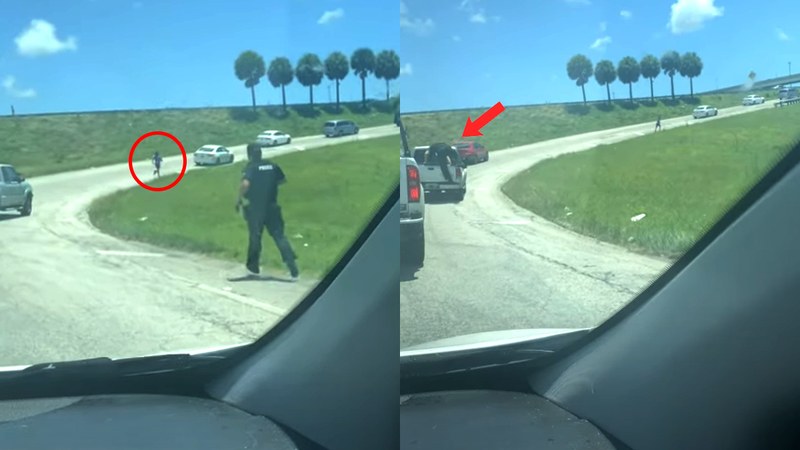 Verdachte vlucht van agent en lijkt het te halen. Maar dan grijpt alerte automobilist HEERLIJK in! (video)