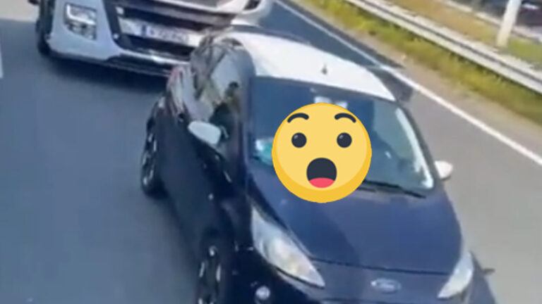 Trucker filmt wel érg PIKANT tafereeltje in de file (video)