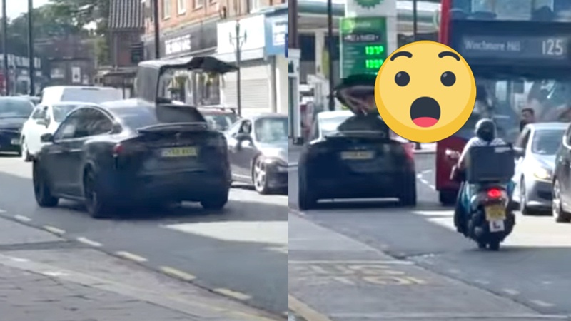 Tesla-bestuurder vergeet deur te sluiten bij vertrek. Wat volgt? RAVAGE! (video)